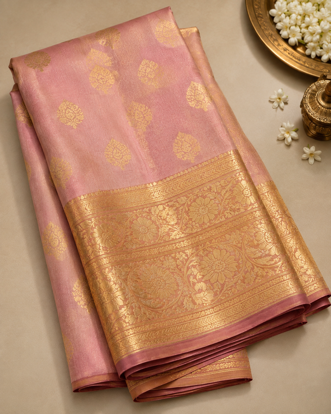 Pink Silk Saree