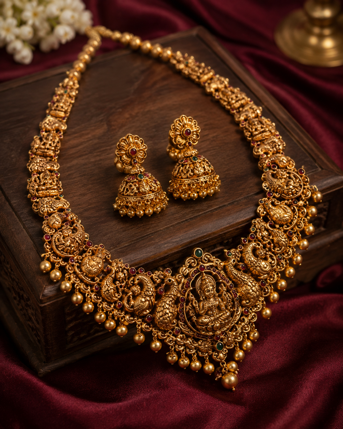 Temple Lakshmi Necklace Set